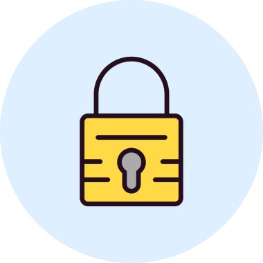 asma kilit ikon vektör çizimi