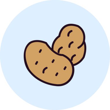 Patates vektör simgesi basit tasarım çizimi