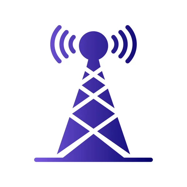 Broadcast Antenna Icon Vector Illustration — Stok Vektör