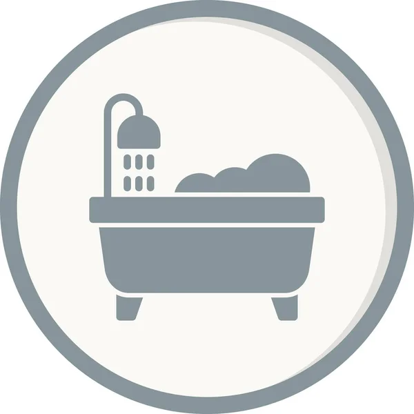 Bathtub Vector Thin Line Icon — Stockový vektor