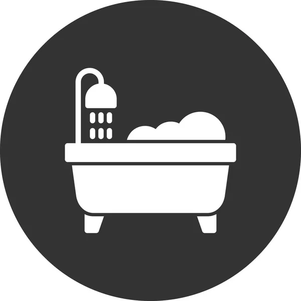 Bathtub Vector Thin Line Icon — Vettoriale Stock