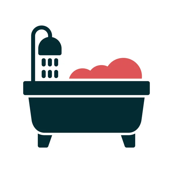 Bathtub Vector Thin Line Icon — Stockový vektor