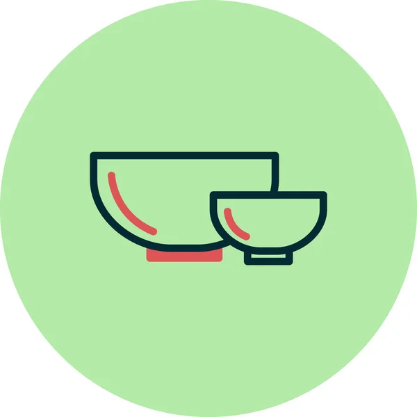 Bowls Icon Vector Illustration — Stock Vector
