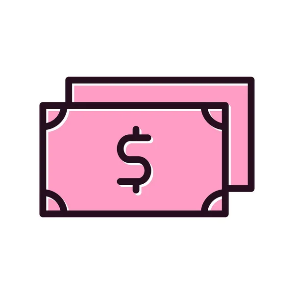 Argent Icône Vecteur Illustration Vectorielle Des Billets Dollars Concept Finance — Image vectorielle