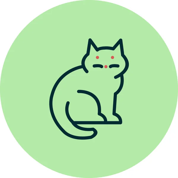 Gambar Vektor Ikon Hewan Kucing - Stok Vektor