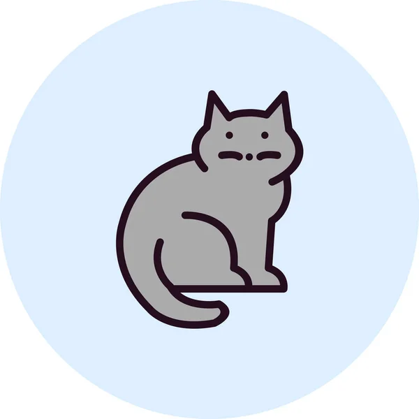 Gato Animal Icono Vector Ilustración — Vector de stock