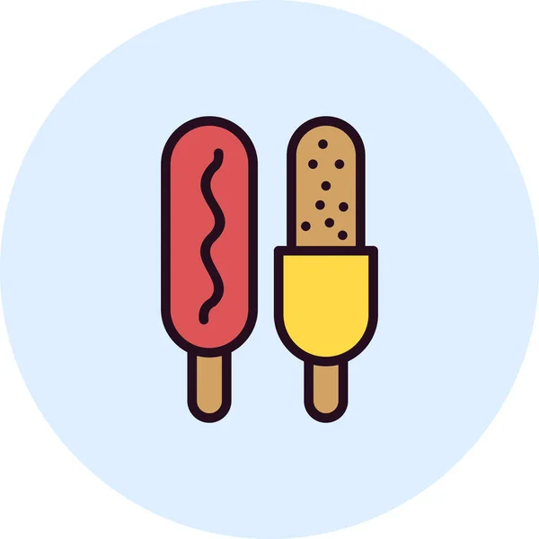 Corn Dog Icon Vector Illustration — Stockvektor