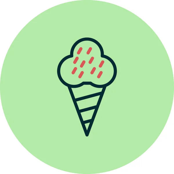 Ice Cream Vektorové Ikony Ilustrace — Stockový vektor