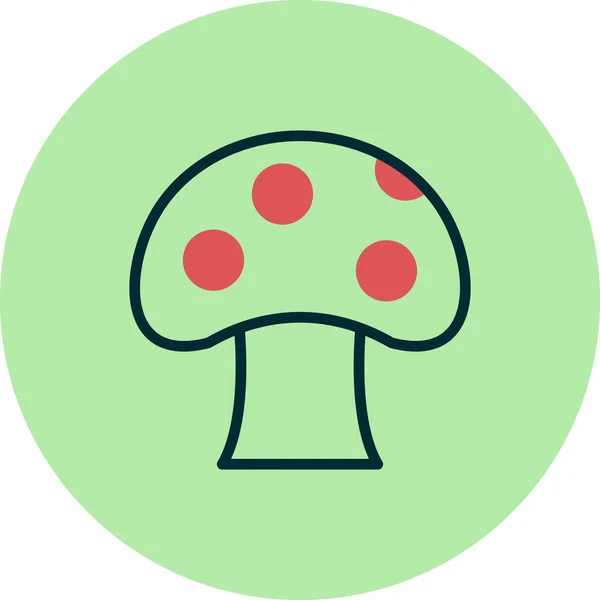 Mushroom Image Icon Vector Illustration — Stok Vektör