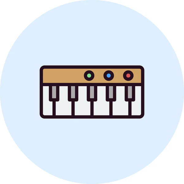 ピアノ楽器アイコンベクトルイラスト — ストックベクタ