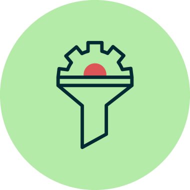 Satışlar huni simgesi, vektör illüstrasyonu