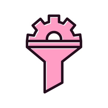 Satışlar huni simgesi, vektör illüstrasyonu