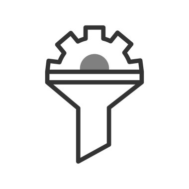 Satışlar huni simgesi, vektör illüstrasyonu