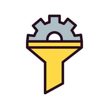 Satışlar huni simgesi, vektör illüstrasyonu