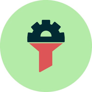 Satışlar huni simgesi, vektör illüstrasyonu