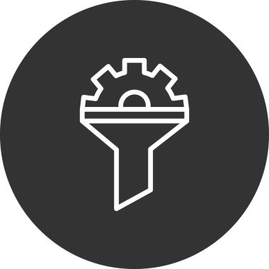 Satışlar huni simgesi, vektör illüstrasyonu