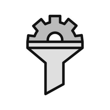 Satışlar huni simgesi, vektör illüstrasyonu