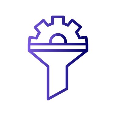 Satışlar huni simgesi, vektör illüstrasyonu