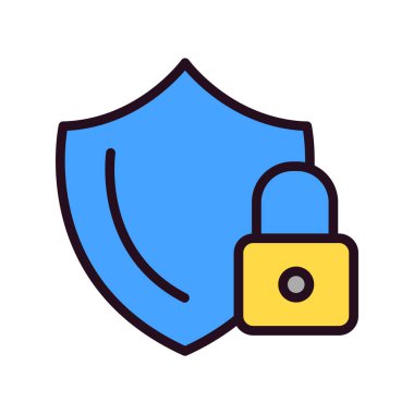 Güvenlik sistemi vektörü ince çizgi simgesi