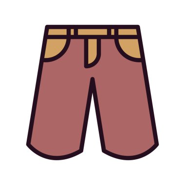 yaz şortları simgesi, vektör illüstrasyonu