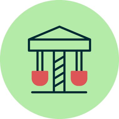 Dönen salıncak simgesi, vektör illüstrasyonu