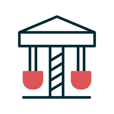 Dönen salıncak simgesi, vektör illüstrasyonu