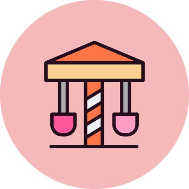 Dönen salıncak simgesi, vektör illüstrasyonu