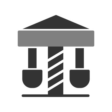 Dönen salıncak simgesi, vektör illüstrasyonu