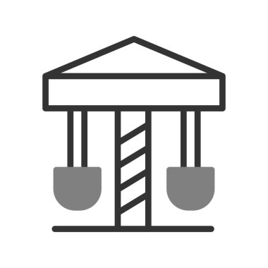 Dönen salıncak simgesi, vektör illüstrasyonu