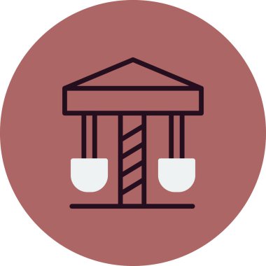 Dönen salıncak simgesi, vektör illüstrasyonu