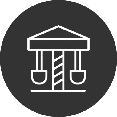 Dönen salıncak simgesi, vektör illüstrasyonu