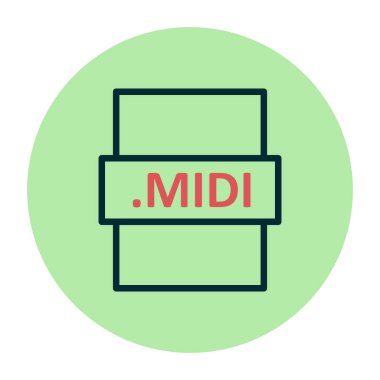 MIDI standart simgesi, vektör illüstrasyonu