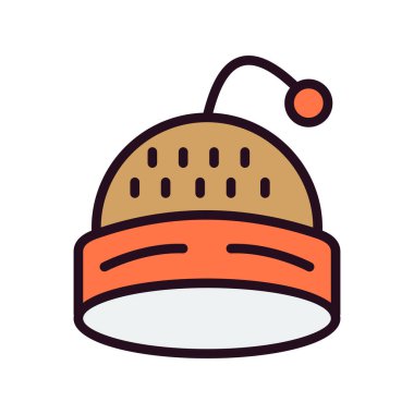 Beanie, ikon, vektör illüstrasyonu