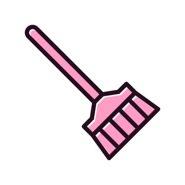 Temizleme süpürgesi simgesinin vektör illüstrasyonu