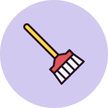 Temizleme süpürgesi simgesinin vektör illüstrasyonu