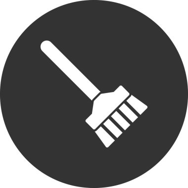 Süpürge, simge, vektör illüstrasyonu