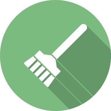 Süpürge, simge, vektör illüstrasyonu