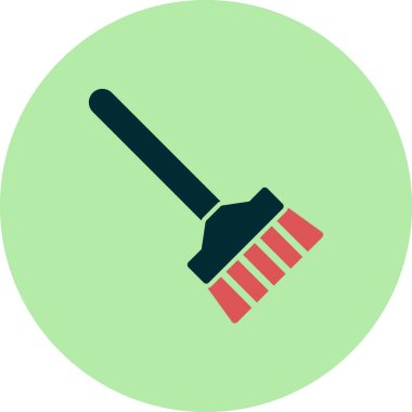 Süpürge, simge, vektör illüstrasyonu