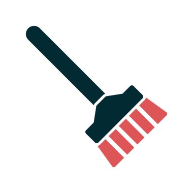 Süpürge, simge, vektör illüstrasyonu