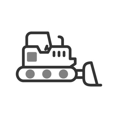 Buldozer simgesi vektör logosu illüstrasyonu
