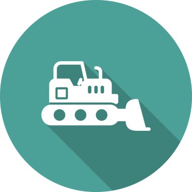 Buldozer simgesi vektör logosu illüstrasyonu