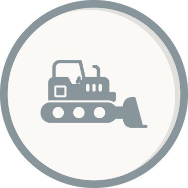 Buldozer simgesi vektör logosu illüstrasyonu