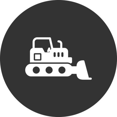 Buldozer simgesi vektör logosu illüstrasyonu