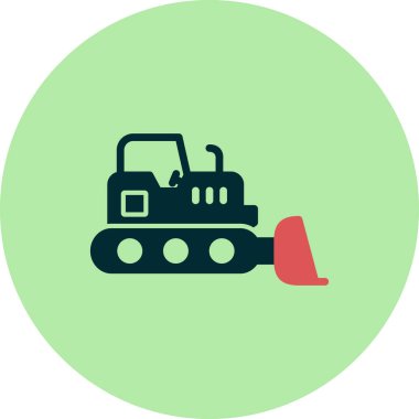 Buldozer simgesi vektör logosu illüstrasyonu