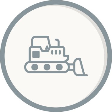 Buldozer simgesi vektör logosu illüstrasyonu