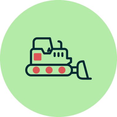 Buldozer simgesi vektör logosu illüstrasyonu
