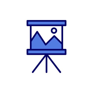 sunum simgesi vektörü. İnce çizgi işareti. izole edilmiş sınır sembolü çizimi