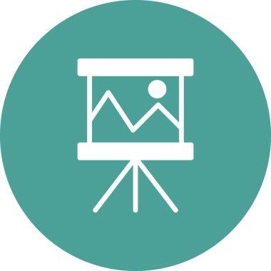 İş sunum simgesi vektör illüstrasyonu 