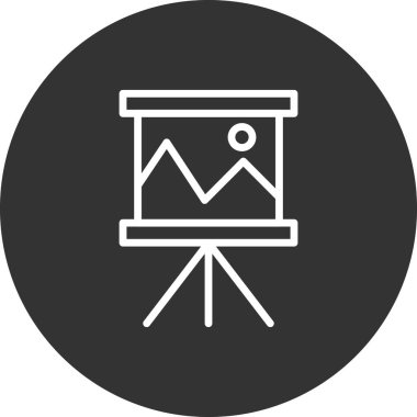 İş sunum simgesi vektör illüstrasyonu 