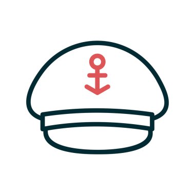 Captain cap vektör simgesi tasarımı